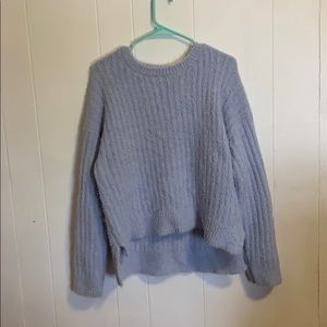 Periwinkle blue oversized fuzzy sweater